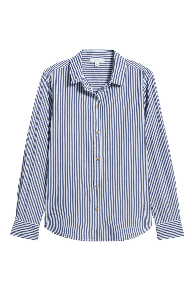 Bentley Stripe Long Sleeve Cotton Button-Up Shirt, Alternate, color, SANTORINI