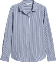 beachlunchlounge Bentley Stripe Long Sleeve Cotton Button-Up Shirt