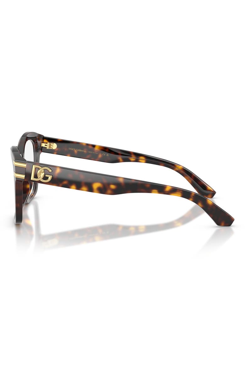 Dolce&Gabbana 54mm Square Optical Glasses, Alternate, color, Havana
