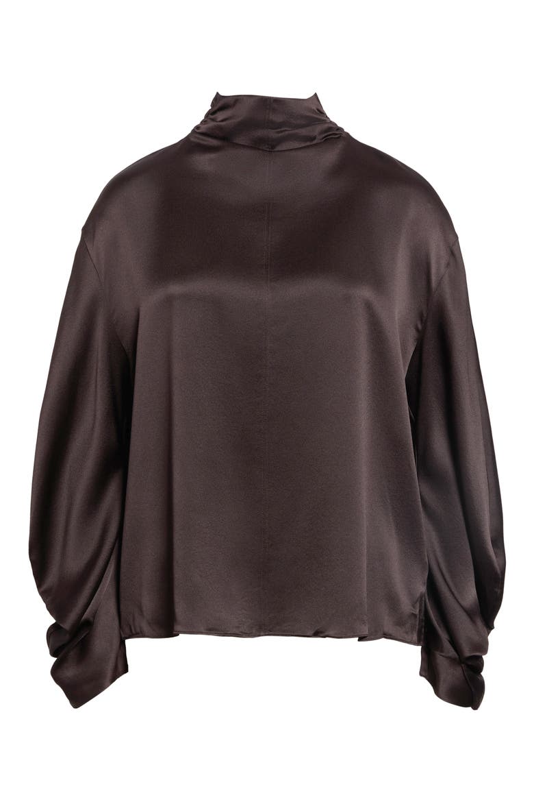 Meena Mock Neck Silk Top, Main, color, GRAPE BURGUNDY