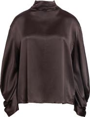 Reiss Meena Mock Neck Silk Top