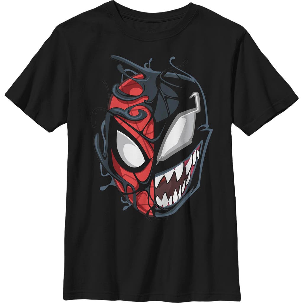 Boy's Marvel Spider-Man Venom Mask Split  Graphic T-Shirt in Black  product