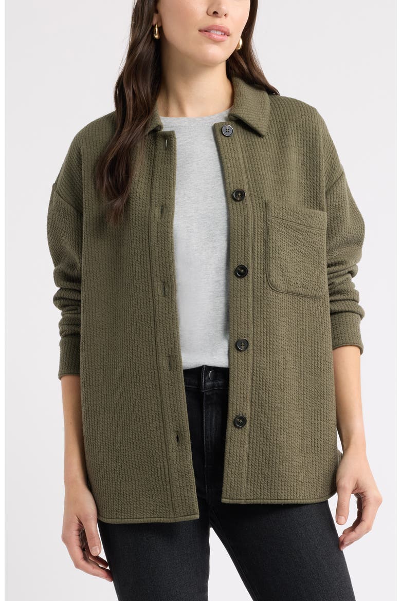 Knit Shirt Jacket, Main, color, OLIVE SARMA