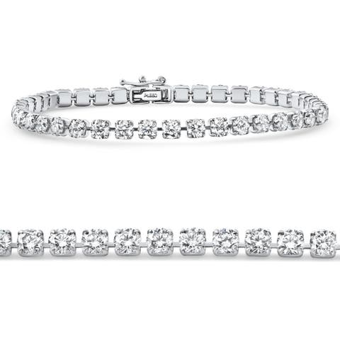 Platinum 6Ct Diamond Tennis Bracelet 7" Lab Grown