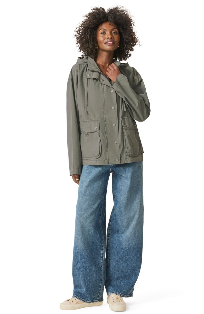 Splendid Serenity Hooded Cotton Utility Jacket, Alternate, color, Soft Vob