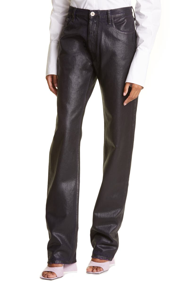 The Attico Coated Straight Leg Jeans, Alternate, color, 