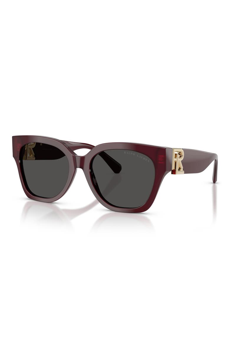 55mm Ricky Oversize Gradient Butterfly Sunglasses, Alternate, color, SOLID BORDEAUX / DARK GREY