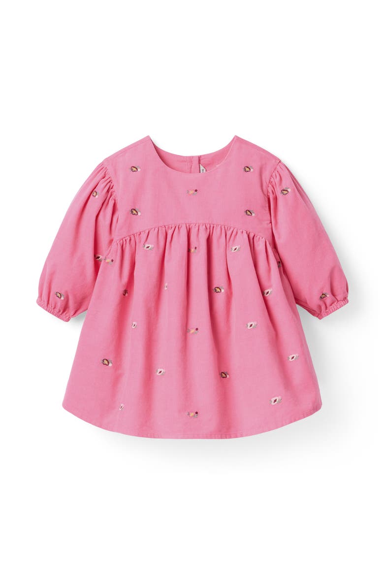 The Floral Embroidered Corduroy Dress, Main, color, Pink