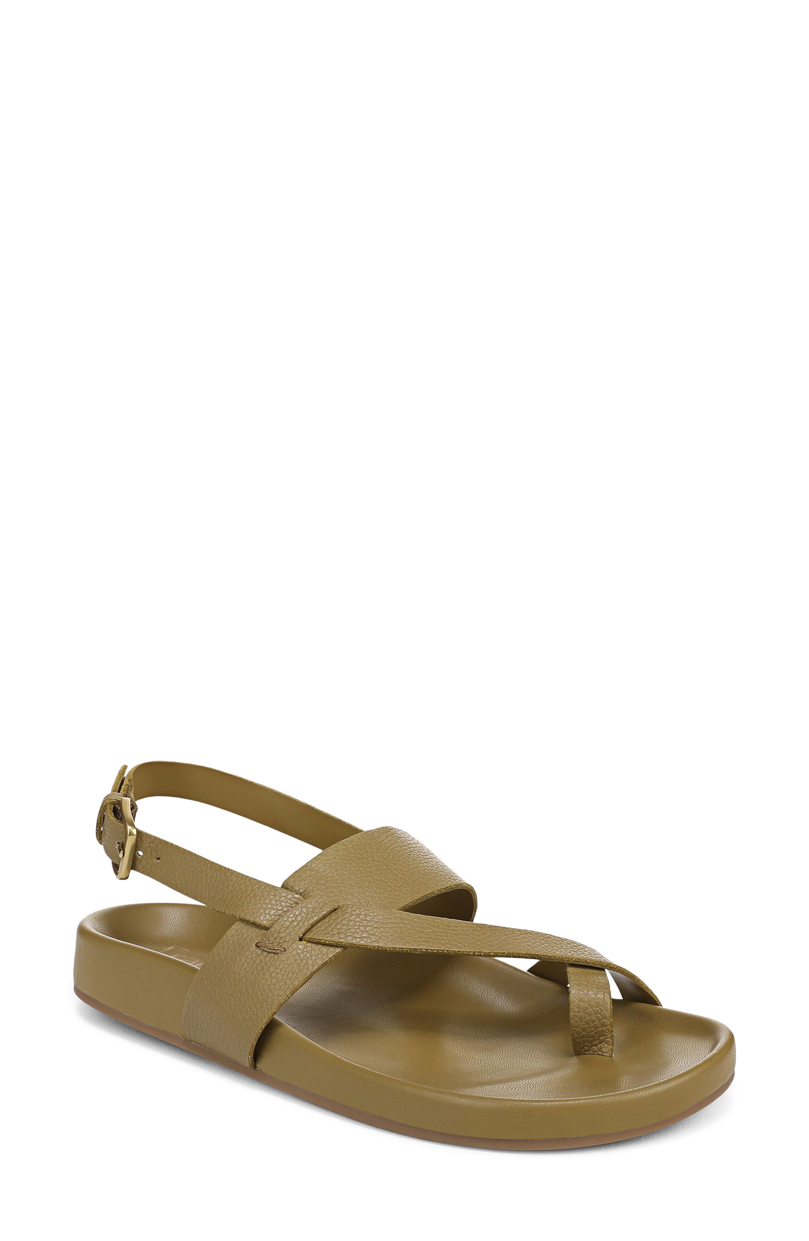 Beryl Toe Loop Slingback Sandal, Main, color, FERN GREEN FAUX LEATHER