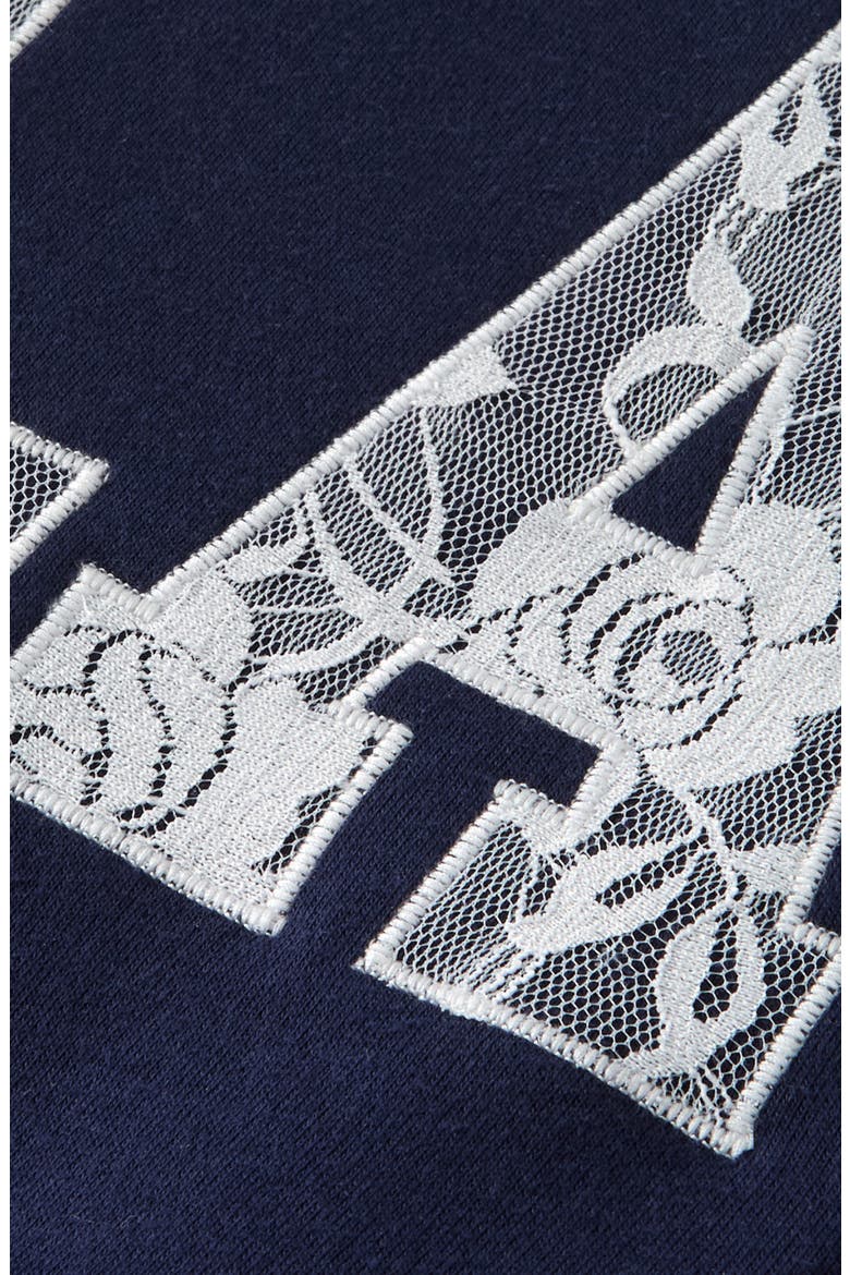Kids' Lace Graphic Sweatshirt, Alternate, color, NAVY PEACOAT