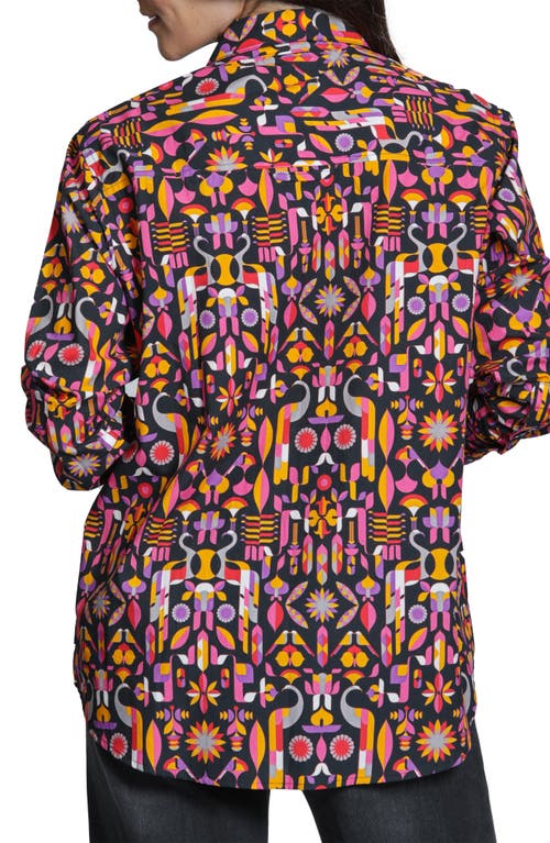 Apny Boyfriend Poplin Button-up Shirt In Multi