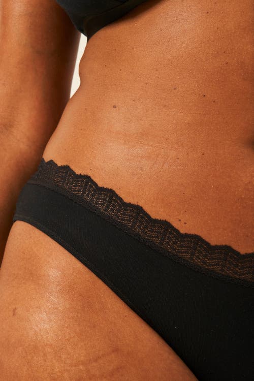 Stripe & Stare Zig Zag Lace Triangle Bralette & Original Knicker Set In Black