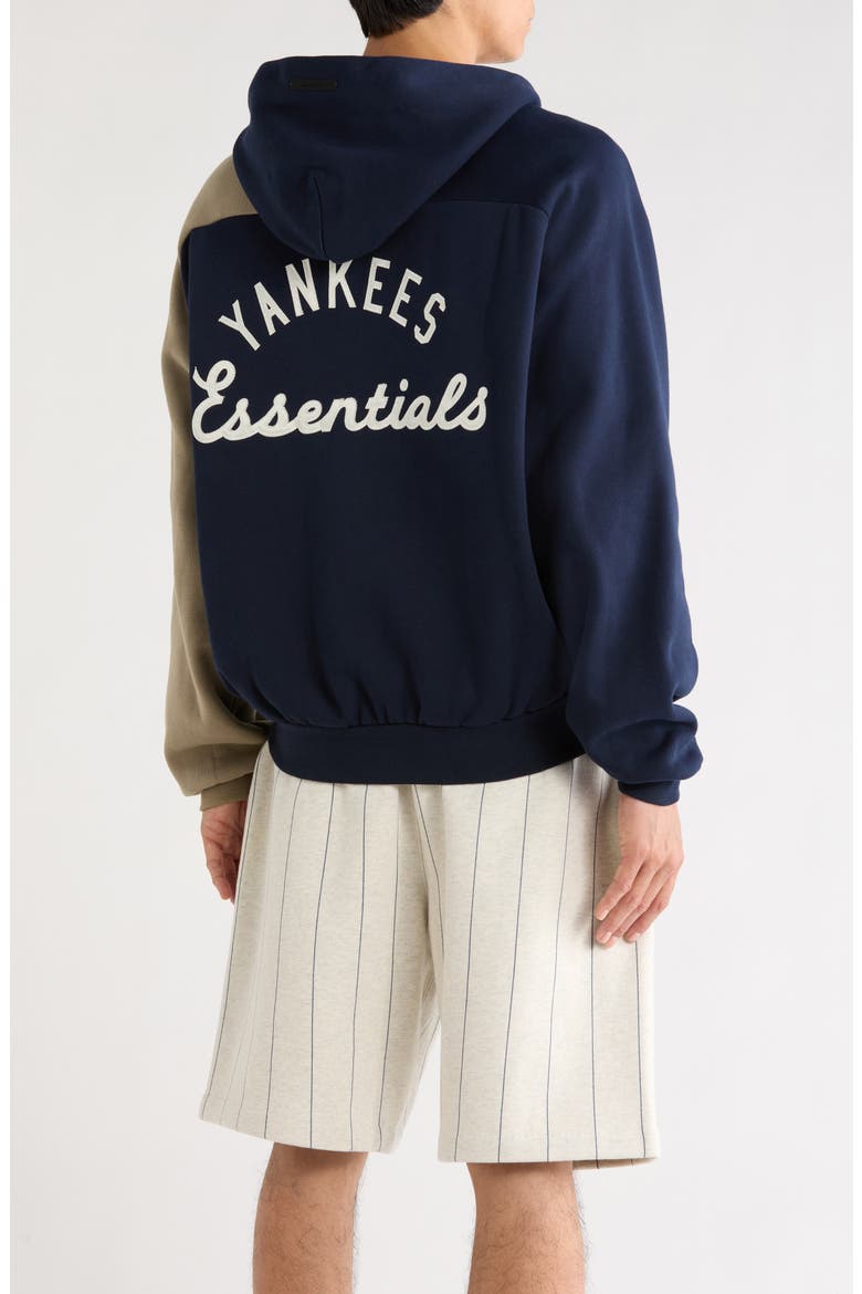 x MLB New York Yankees Cotton Blend Fleece Half Zip Hoodie, Alternate, color, DARK SAPPHIRE/ OVERLAND