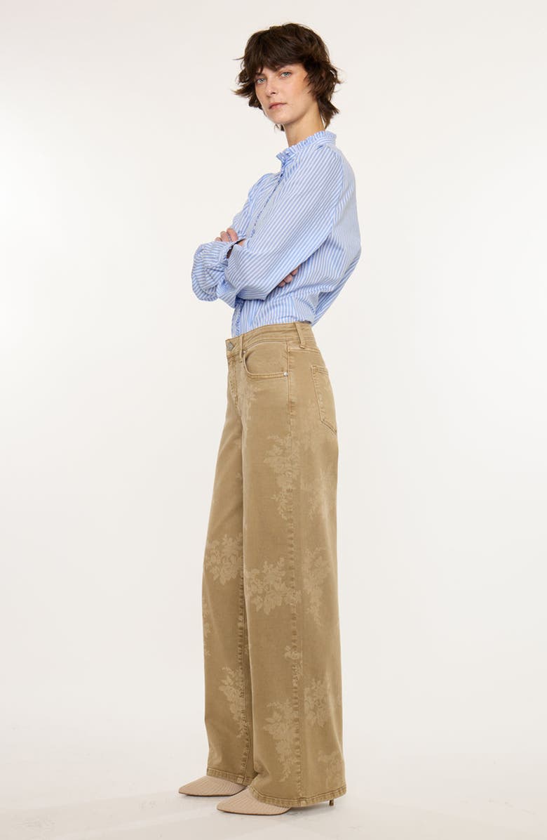 KanCan Wendy Mid Rise Wide Jeans, Alternate, color, Brown Floral