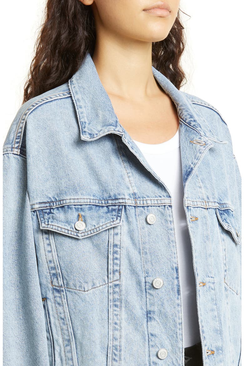 Charli Oversize Denim Jacket, Alternate, color, VEER