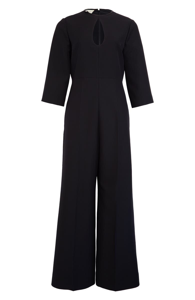 Gucci Keyhole Wool & Silk Crepe Cady Crop Jumpsuit, Main, color, 