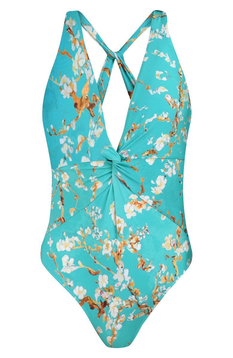 L'AGENCE Hadley Cherry Twist One-Piece Swimsuit, Alternate, color, 