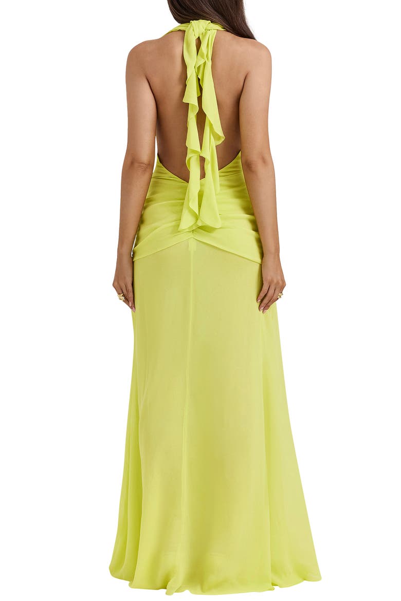Olessia Plunge Halter Maxi Dress, Alternate, color, LIMEADE