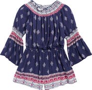 Truly Me Print Long Sleeve Romper