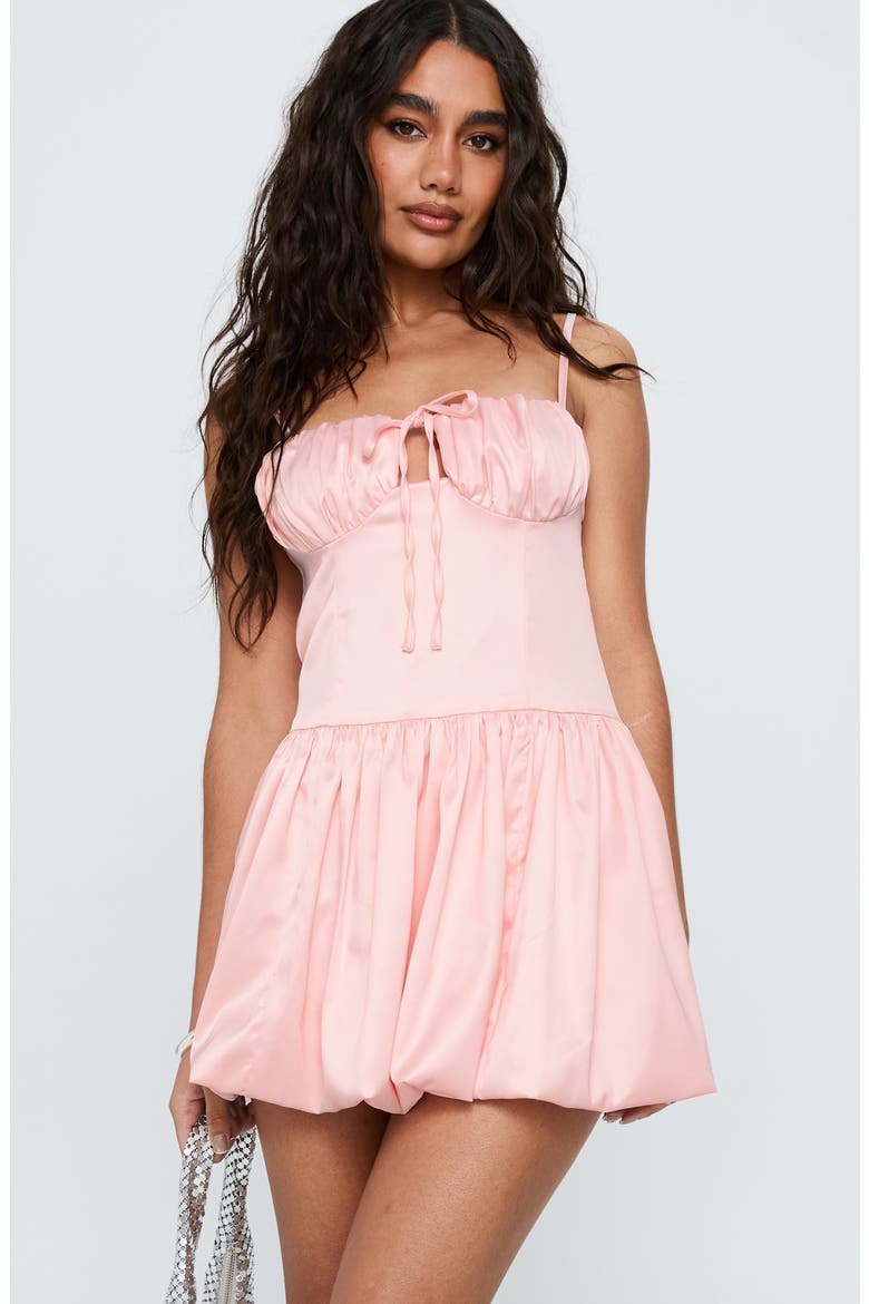 Marabou Bubble Hem Minidress, Alternate, color, PINK