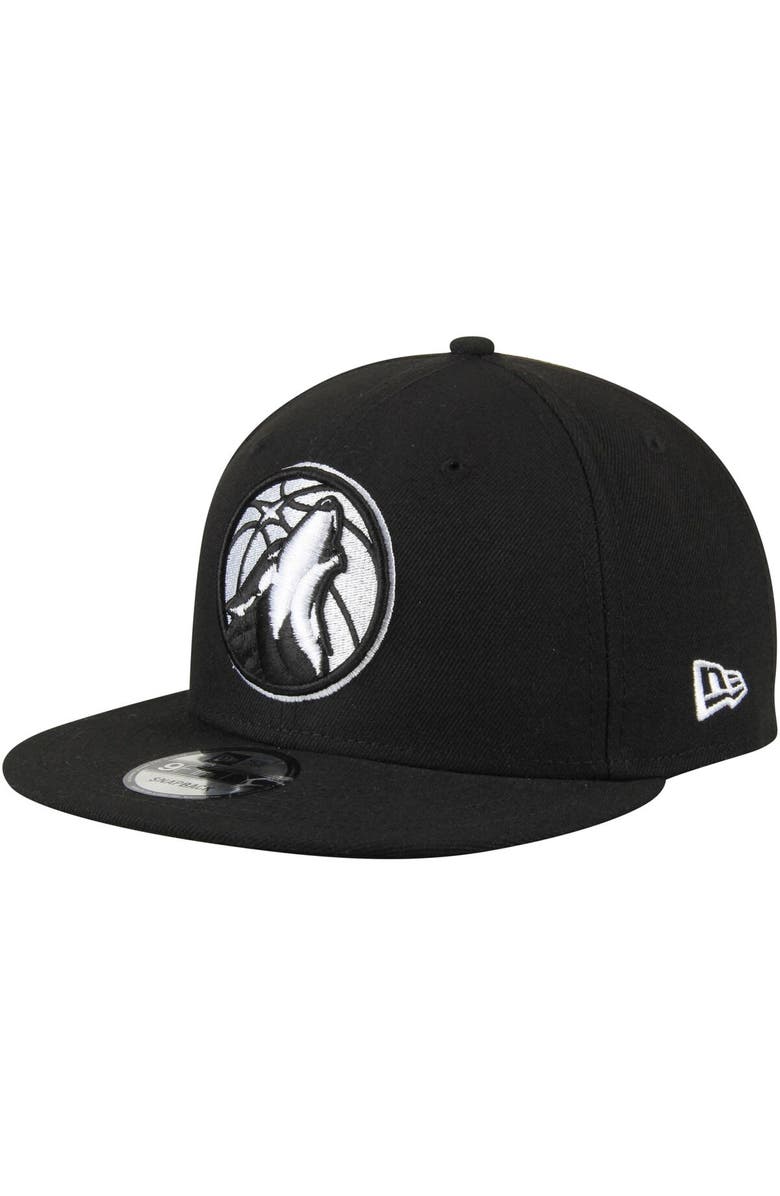 New Era Men's New Era Black Minnesota Timberwolves 9FIFTY Snapback Adjustable Hat, Main, color, 