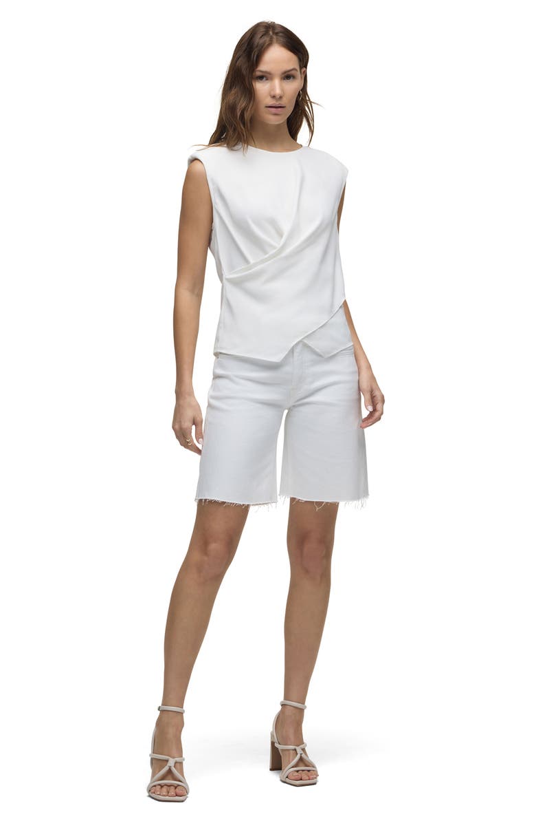 Hudson Jeans London Low Rise Raw Hem Denim Bermuda Shorts, Alternate, color, White