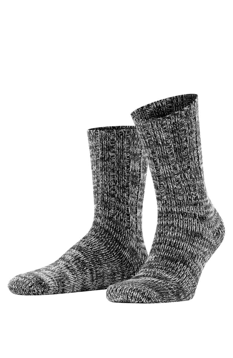 Falke Brooklyn Cotton Knit Boot Socks, Main, color, Black