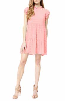 Love By Design Kelsey Chiffon Mini Swiss Dot Dress