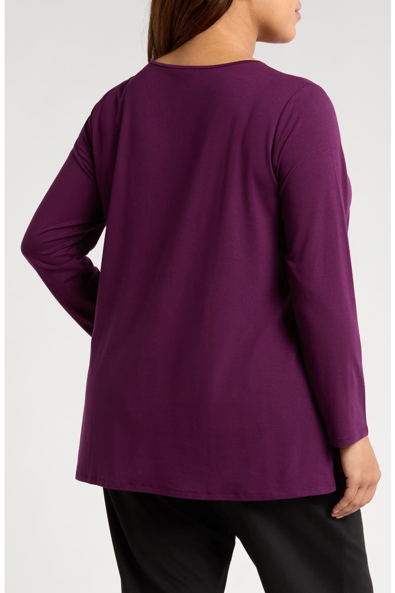 Easy V-Neck Tunic, Alternate, color, BLACKBERRY