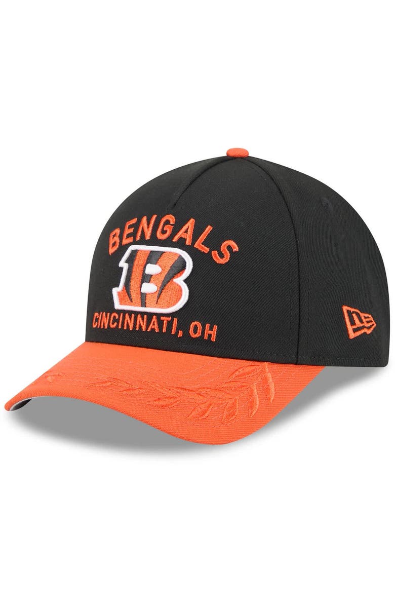 New Era Men's New Era Black/Orange Cincinnati Bengals 2025 NFL Draft 9FORTY A-Frame M-Crown Adjustable Hat, Main, color, Black