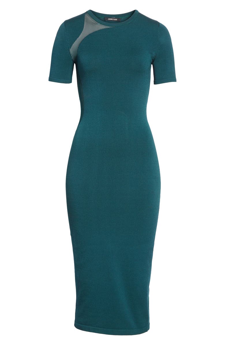 CUSHNIE et Ochs Sheer Panel Inset Knit Dress, Alternate, color,