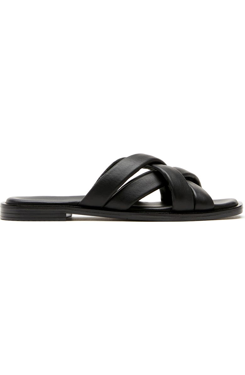 La Canadienne Fox Slide Sandal, Alternate, color, Black Leather
