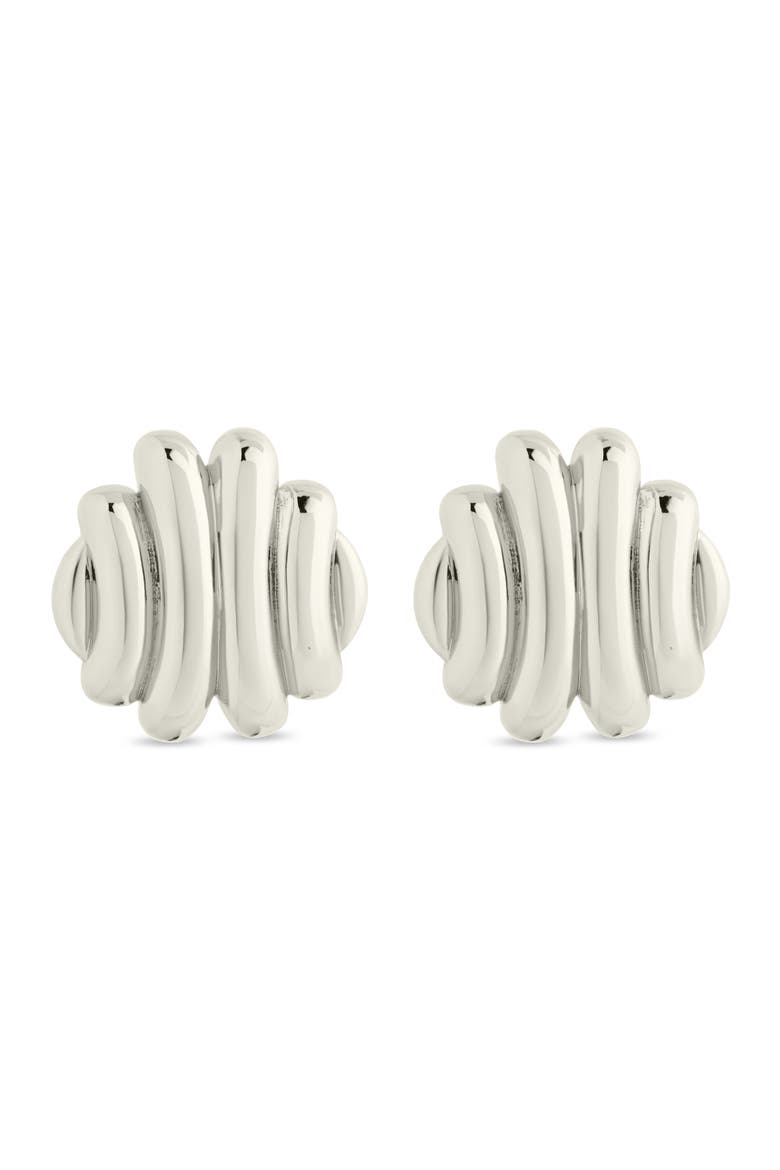 Rudy Textured Stud Earrings, Main, color, SILVER