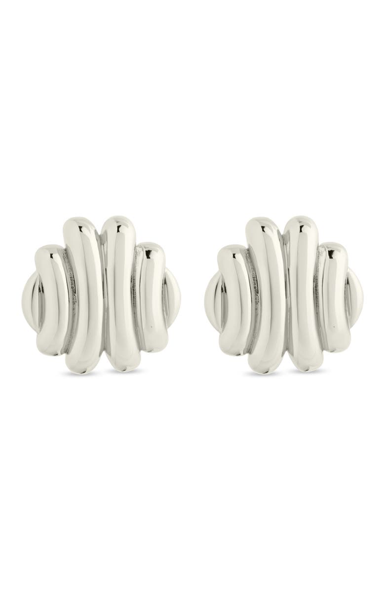 Sterling Forever Rudy Textured Stud Earrings, Main, color, Silver