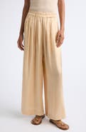 Isabel Marant Nolia Gathered Satin Wide Leg Pants
