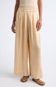 Isabel Marant Nolia Gathered Satin Wide Leg Pants