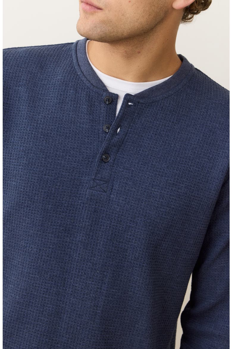 Long Sleeve Waffle Henley, Alternate, color, BLUE