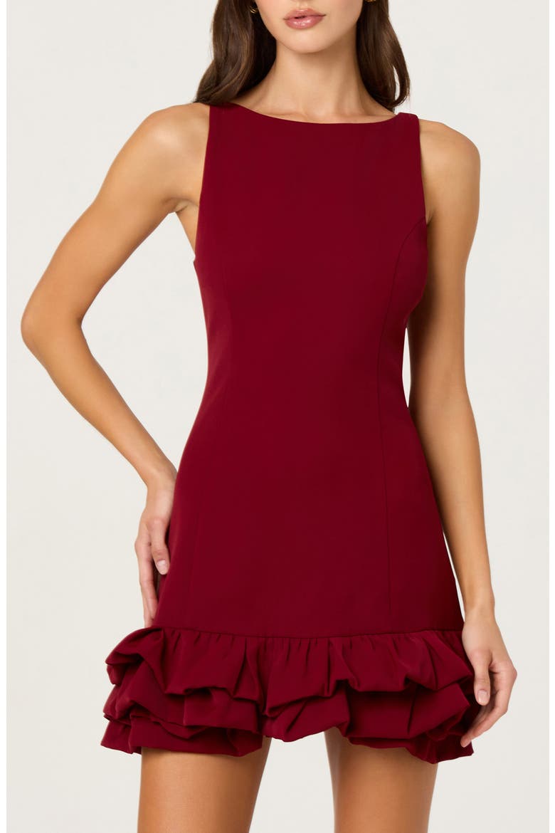 Elexis Bubble Hem Minidress, Alternate, color, WINE