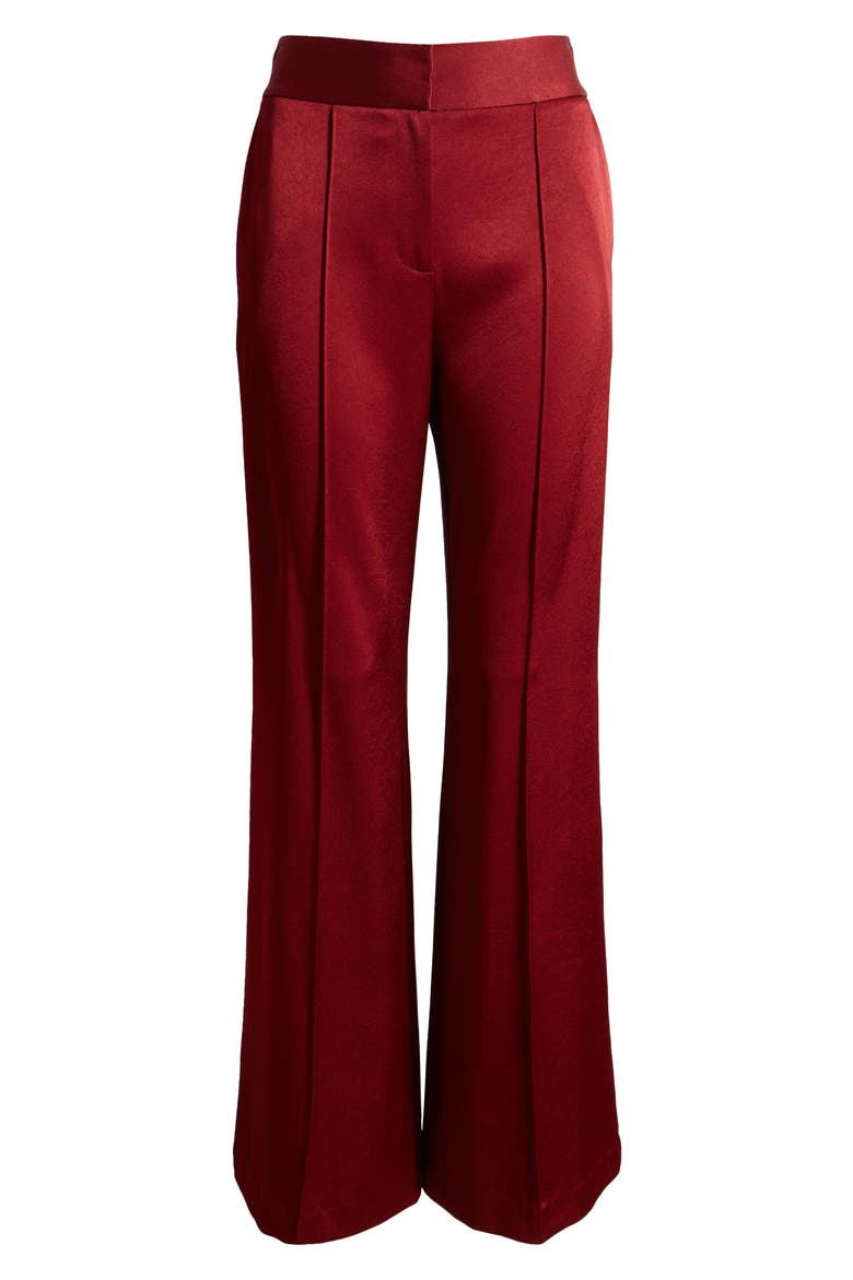 Andi Wide Leg Satin Pants, Alternate, color, BURGUNDY