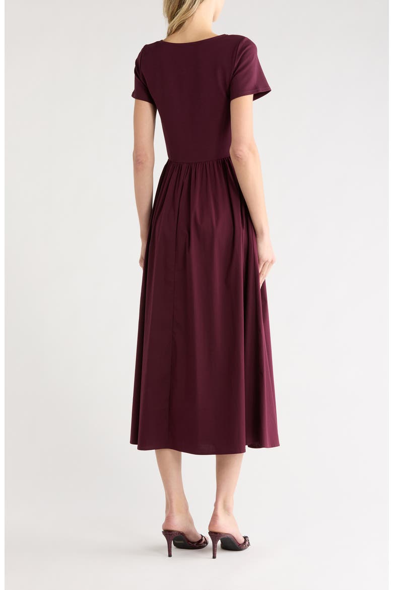 Mixed Media Midi Dress, Alternate, color, FIG