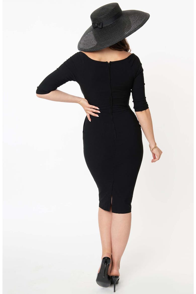 Shailene Pencil Dress, Alternate, color, Black