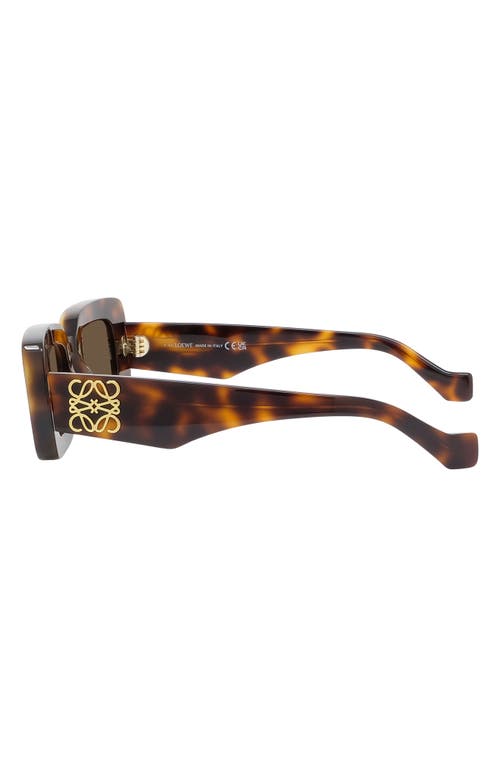 Loewe Chunky Anagram 46mm Rectangular Sunglasses In Brown