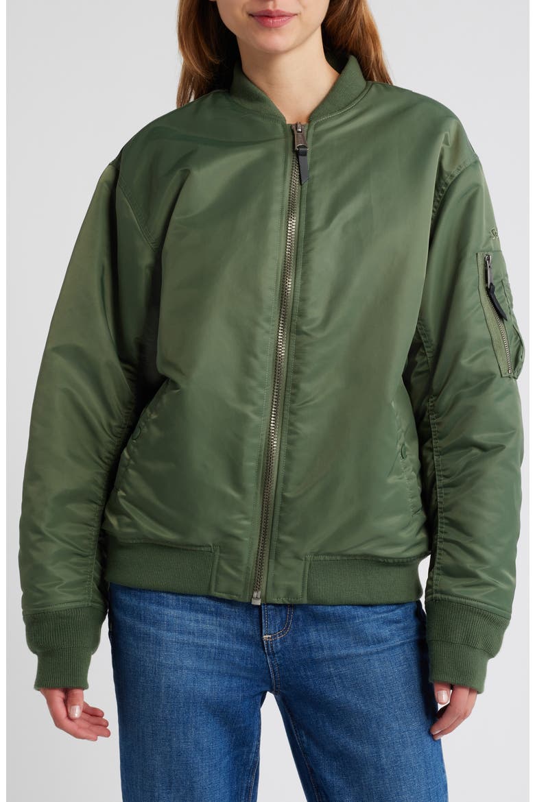 Nylon MA-1 Flight Jacket, Main, color, SAGE