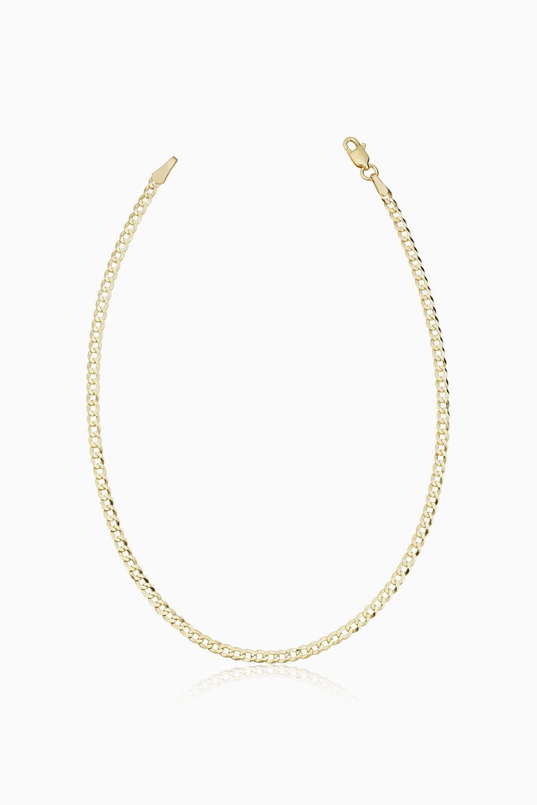 10K Gold Carmine Curb Petite Anklet, Main, color, Yellow Gold