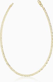 Oradina 14K Gold Carmine Curb Petite Anklet