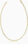 Oradina 14K Gold Carmine Curb Petite Anklet