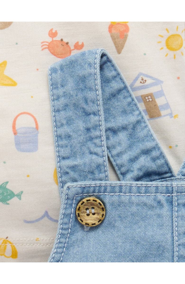 Purebaby Resort Overall & Tee Set, Alternate, color, Faded Denim