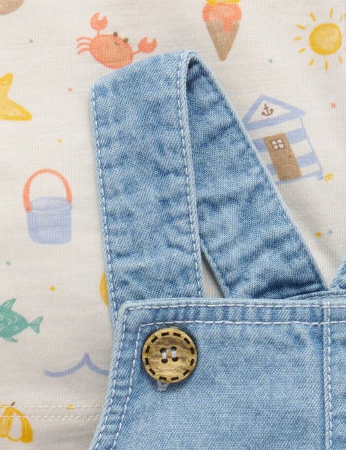 Purebaby Resort Overall & Tee Set In Blue