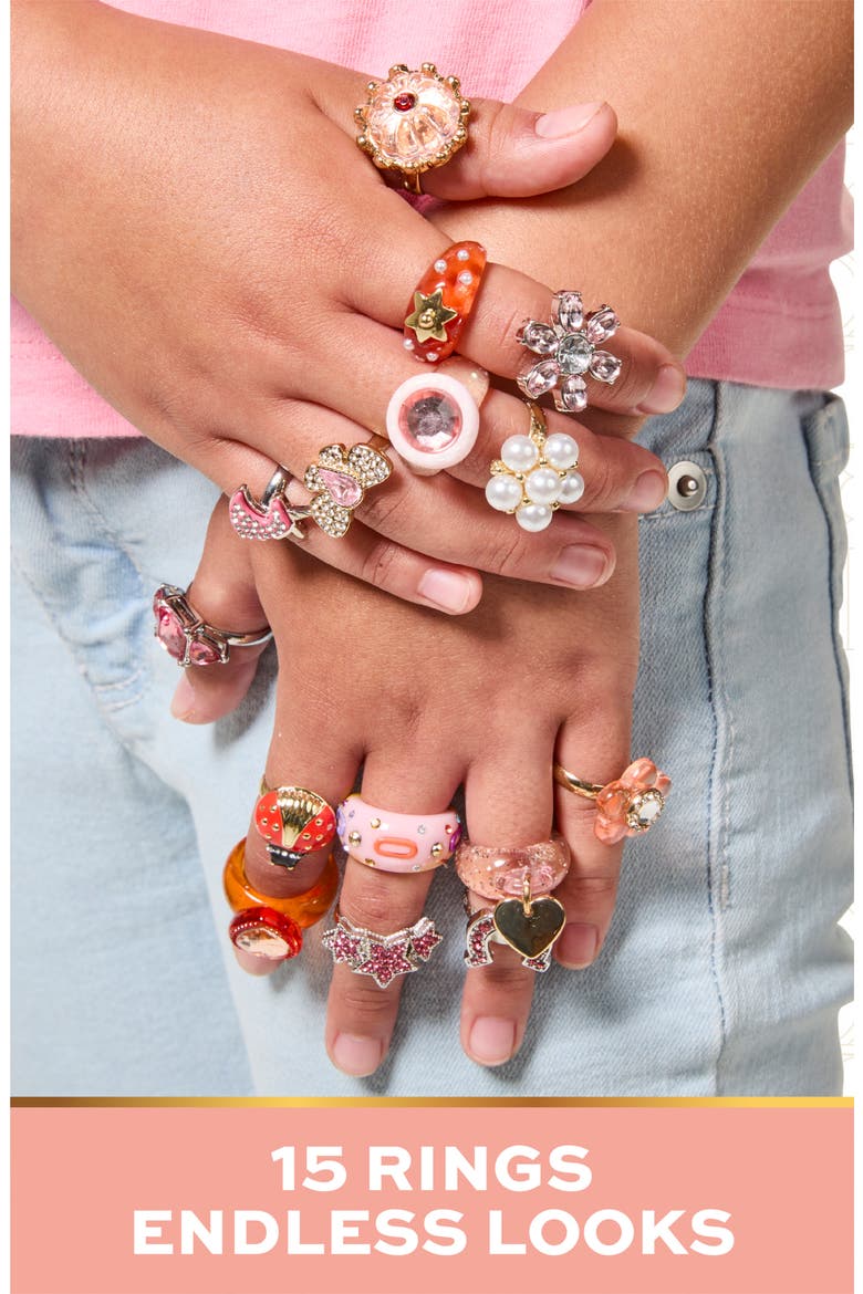 Glam Rings Set, Alternate, color, LIGHT/ PASTEL PINK