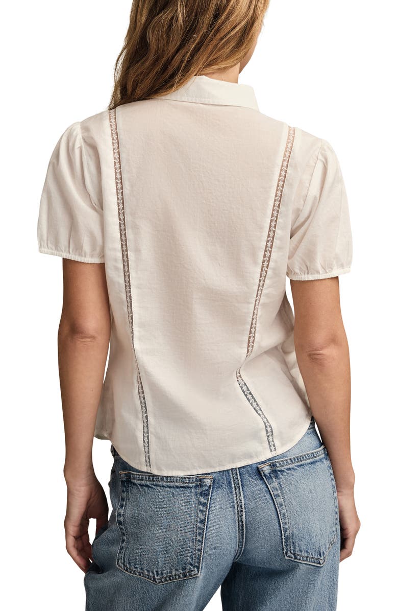 Lucky Brand Puff Sleeve Pintuck Button-Up Shirt, Alternate, color, White